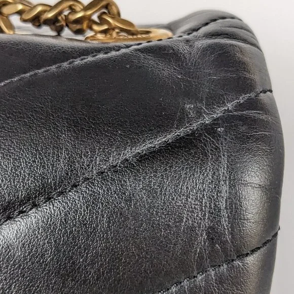 Saint Laurent Medium Loulou Shoulder Bag Black GHW - Picture 6 of 9